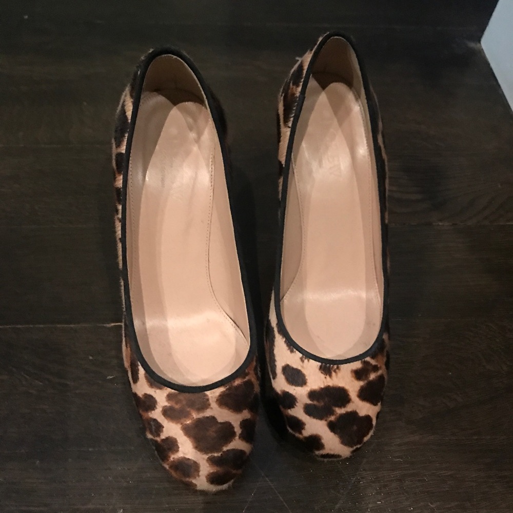 Jcrew leopard print platform heel